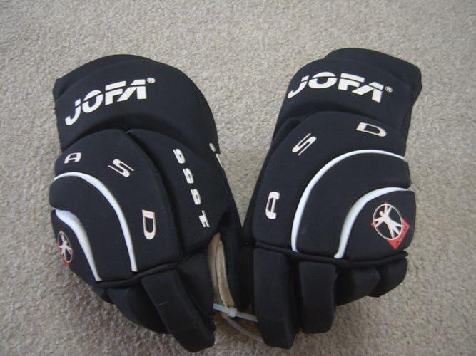 Vintage Like New Condition Jofa 1555 Senior Hockey Gloves 15" Black/White