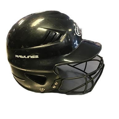 Used Rawlings RCFH Batting Helmet w/Mask Black One Size 11730-S000066670