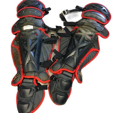 Used Mizuno PRO Catchers Leg Guards Navy Blue Adult 11730-S000067671