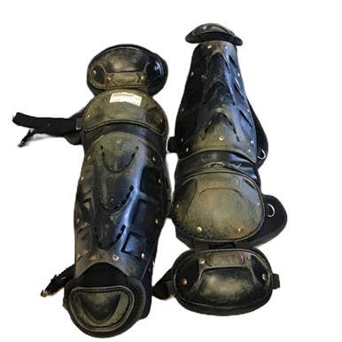 Used All-Star LG912LS Catchers Leg Guards Black Youth 11730-S000067670