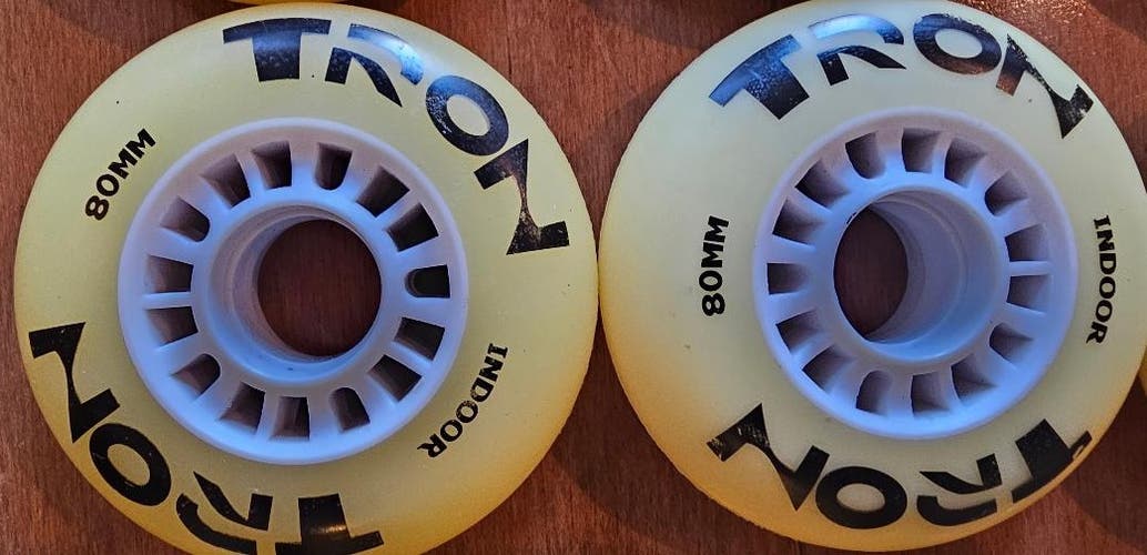 Tron indoor 80mm Roller Wheels. Set of 8 (New)