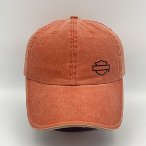 Harley Davidson Hat Cap Strapback Embroidered Motorcycle Biker Logo Orange