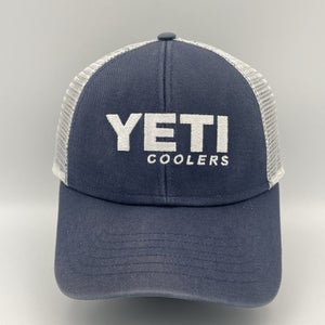 Yeti Coolers Trucker Hat Cap Navy Blue Mesh Snapback One Size Adjustable