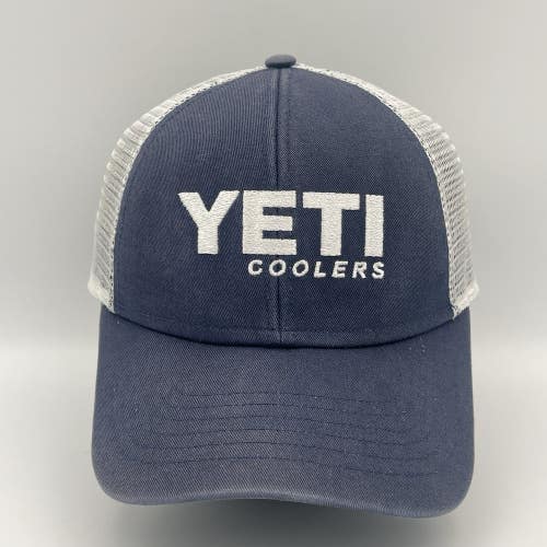Yeti Coolers Trucker Hat Cap Navy Blue Mesh Snapback One Size Adjustable