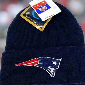 New England Patriots Vintage Late '90s NFL Cuffed Navy Knit NOS Hat (New)