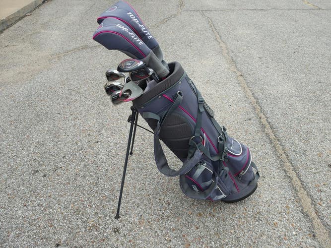Top Flite XL 10 Piece  Ladies Flex Graphite Complete Golf Set w Stand Bag