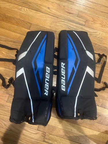 Black Junior 27" Bauer Goalie Leg Pads (Used)
