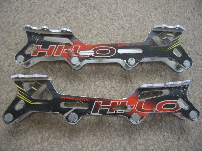 Good Condition Mission/Bauer Hi-Lo Inline/Roller Hockey Skates Chassis sz Medium