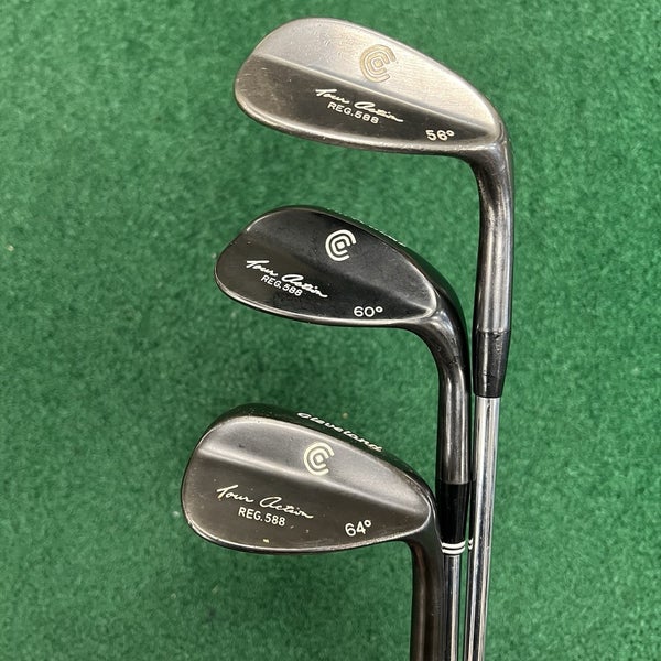 Cleveland Tour Action Reg 588 Gunmetal  Wedge Set 56 60 64 MRH Steel Shafts