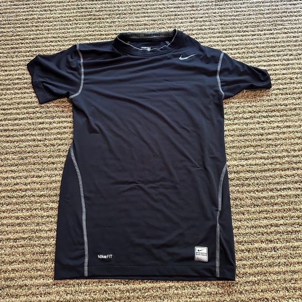 Nike Pro Compression Shirt Mens Medium Black Dri-FIT Short Sleeve Fitted