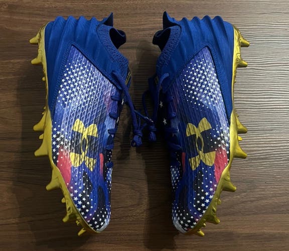 Under Armour Blur 2 MC Men's Size 9  Football Cleat USA Blue Gold 3027307-400