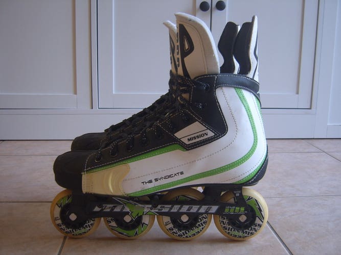 Great Condition Mission Syndicate SX1 Roller/Inline Hockey SkatesSize 10E
