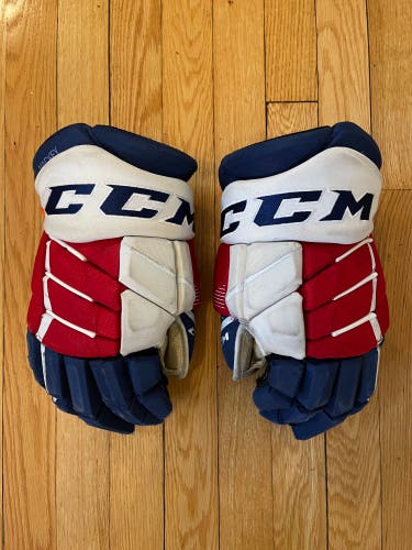 Used CCM Jetspeed FT1 Hockey Gloves 14" NHL Pro Stock Rangers