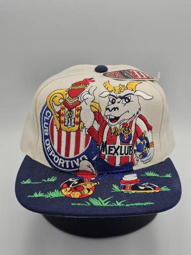 Vintage Rare Guadalajara Chivas Soccer Wool Big Logo Mexico Sports Hat Snapback
