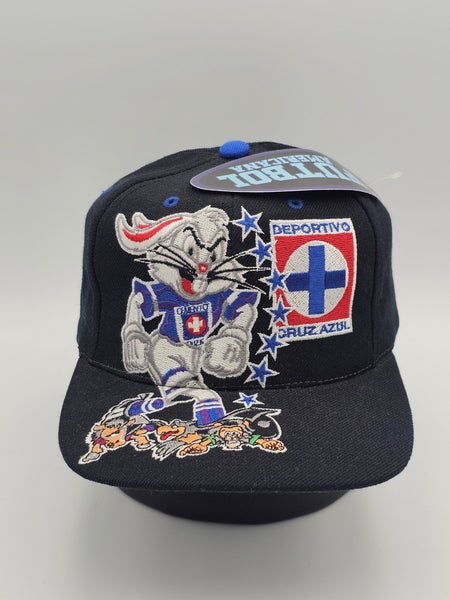 Vintage CRUZ AZUL Mexico Soccer Wool Blend Big Logo Sports Hat Cap Vtg Strapback