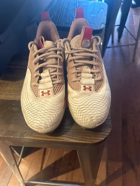 Red Men's Size M 7.0 (W 8.0) Adult Under Armour Bryce harper Low Top Metal (Used)