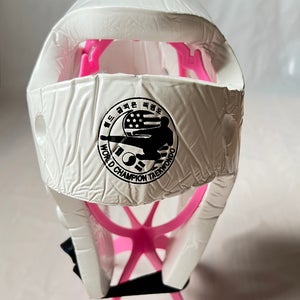 Taekwondo Karate Sparring Thick Foam Head Guard White adjustable strap velcro