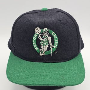 Vintage 1990s Boston Celtics Starter 100% Wool First Gen Black Dome Hat Snapback