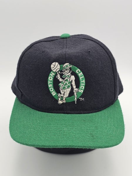 Vintage 1990s Boston Celtics Starter 100% Wool First Gen Black Dome Hat Snapback