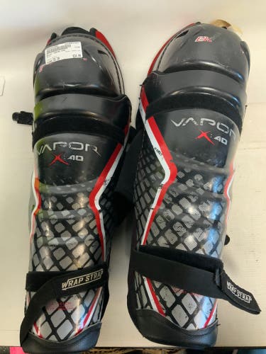 Used Bauer VAPOR X40 Senior Shin Guards Black 16" 11823-S000034902