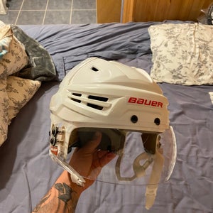 Medium Bauer Re-Akt VN Helmet Red Wings Pro Stock With Visor