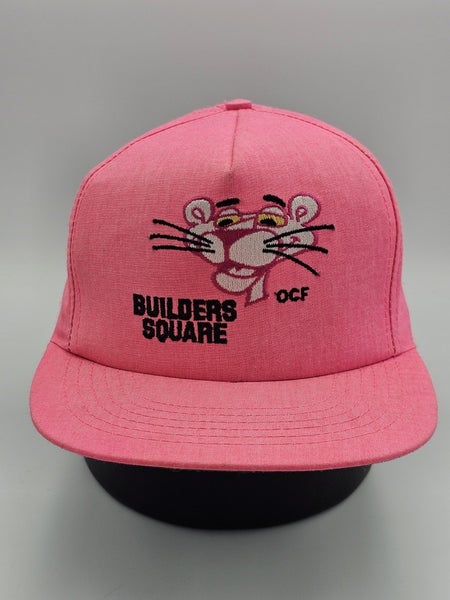 Vintage Pink Panther Promo Builders Square Made In USA Hat Cap Pink Snapback