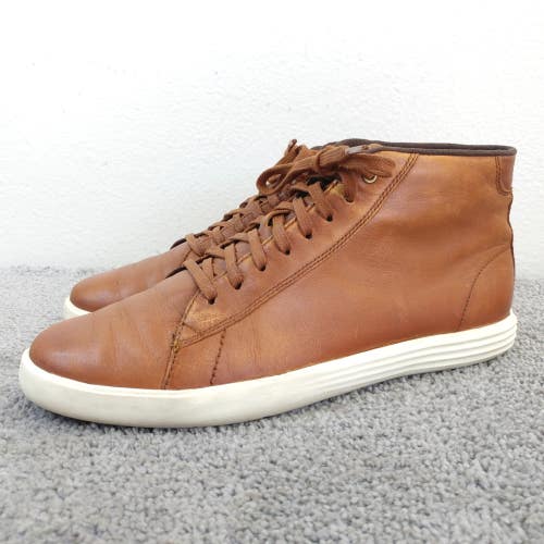 Cole Haan Grand Crosscourt Mens Size 8 Brown Leather High Top Sneakers Lace Up
