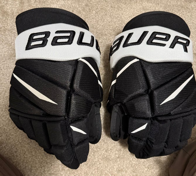 New Bauer Vapor 2X Pro Hockey Gloves Custom Size 14 Black Palms Penguins