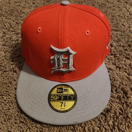 Detroit Tigers New Era 59FIFTY Fitted Hat Adult Unisex 7 3/8 Orange/White/Graynge(New)