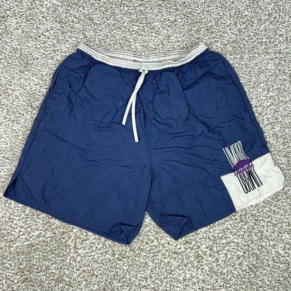 Vintage Umbro Shorts Mens Large Blue Nylon Soccer Embroidered Made in USA 90s