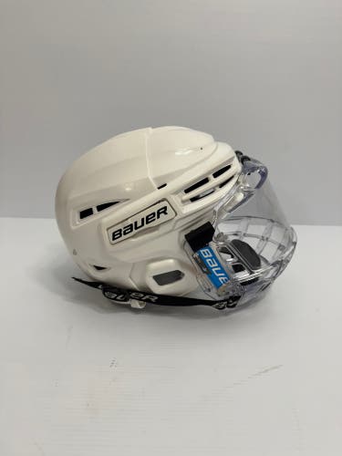 Used Youth Bauer Prodigy White Helmet *With Concept 3 Shield*
