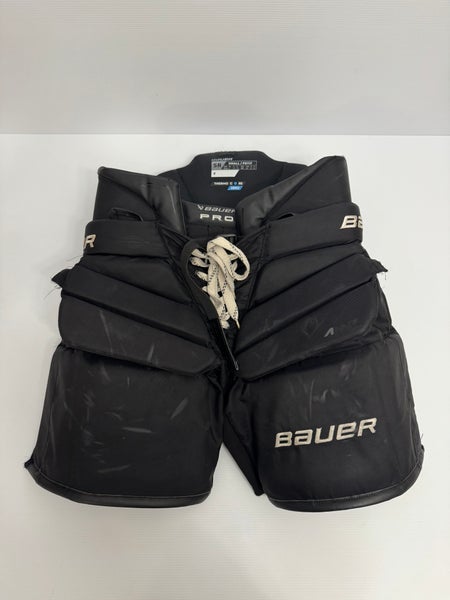 Used Black Senior Small Bauer Pro Hockey Goalie Pants
