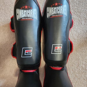 Combat Corner MMA & Thai Boxing Professional Spar Shin Pads Guards Extra Large