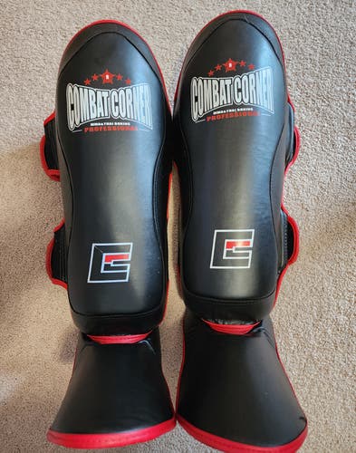 Combat Corner MMA & Thai Boxing Professional Spar Shin Pads Guards Extra Large