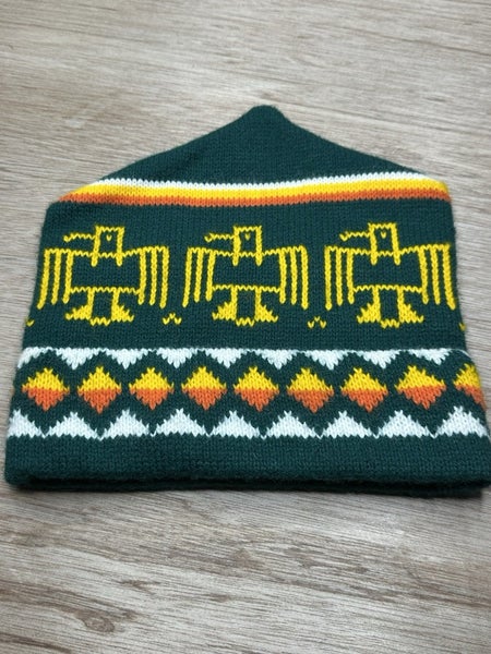 Vintage Winter Beanie Thunderbird Native Art  Aztec