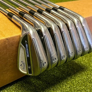 LH Callaway Paradym Ai-Smoke Irons 4-PW X Seven X-Stiff Flex Steel Golf Set