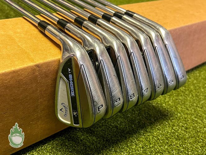 LH Callaway Paradym Ai-Smoke Irons 4-PW X Seven X-Stiff Flex Steel Golf Set