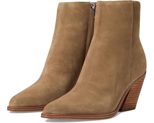 Calvin Klein Fallone Boots Women's US 11 Light Natural Suede Pointed Toe TZP144