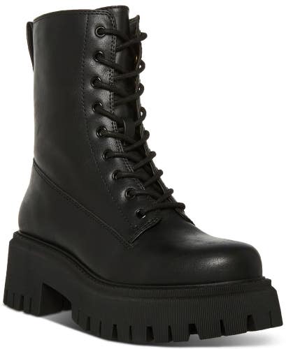 Madden Girl Knight KKNI01J1 Womens US 9 Black Faux Leather Platform Bootie TZP97