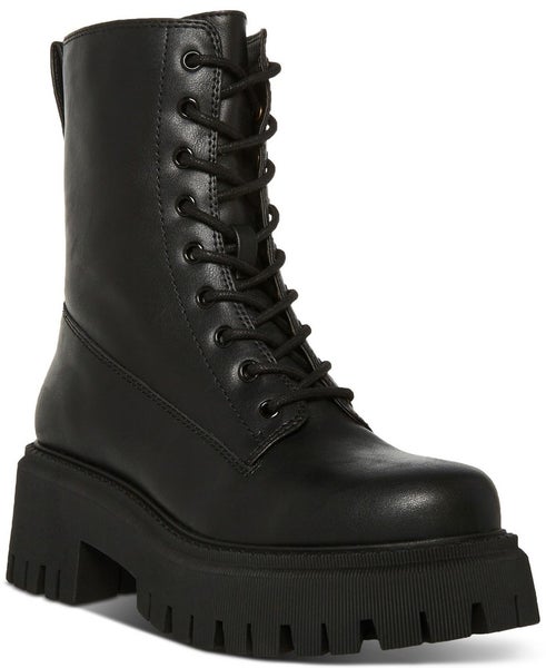 Madden Girl Knight KKNI01J1 Womens US 9 Black Faux Leather Platform Bootie TZP97