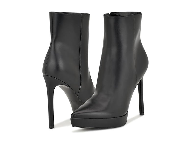 Nine West Danise Boots Women's 7.5 Black Smooth Pointed Toe Stiletto Heel TZP113
