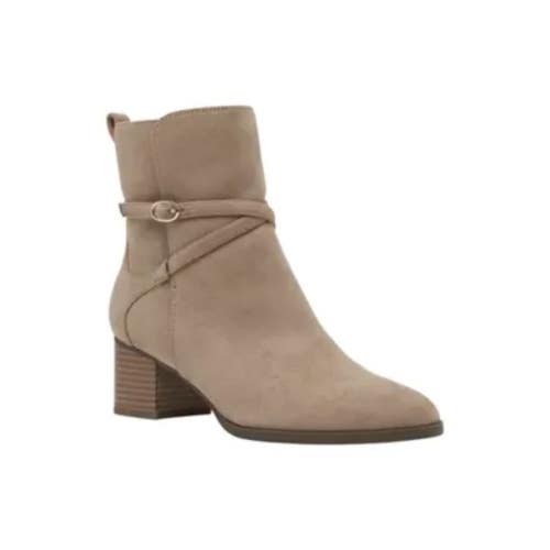Anne Klein Moore Boots Women's 9 Beige Almond Toe Block Heel Ankle Bootie TZP141