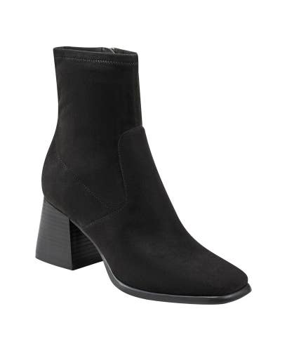 Marc Fisher Rodana Women's US 10 Black Faux Suede Square Toe Dress Bootie TZP143