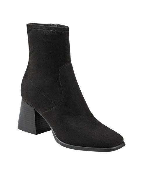 Marc Fisher Rodana Women's US 10 Black Faux Suede Square Toe Dress Bootie TZP143