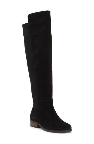 Lucky Brand Calypso Women's US 8.5 Black Suede Over the Knee Riding Boots TZP92