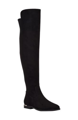 Calvin Klein Rania 2 Women's US 6 Black Suede Over-The-Knee Riding Boots TZP89