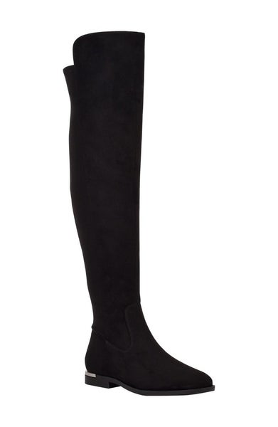 Calvin Klein Rania 2 Women's US 6 Black Suede Over-The-Knee Riding Boots TZP89