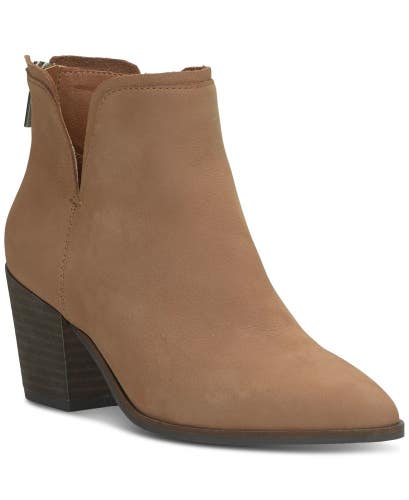 Lucky Brand Beylon Boots Women's US 10 Beige Leather Pointed Toe Bootie TZP94