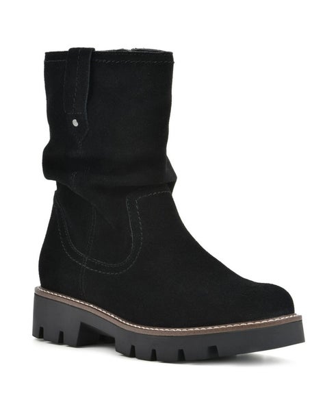 White Mountain Glean Women's US 9 Black Suede Round Toe Mid-Calf Boots TZP145