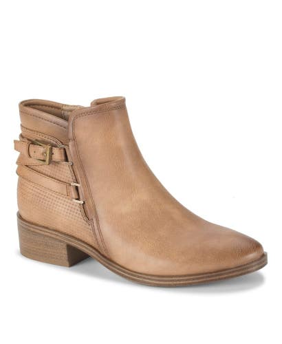 Baretraps Mackenzie BT30016 Womens Salted Caramel Almond Toe Belted Bootie TZP64